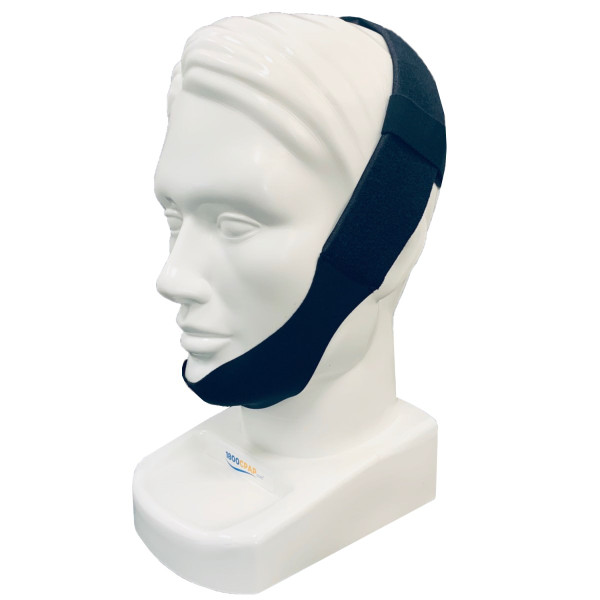 Black Adjustable Chin Strap on Head